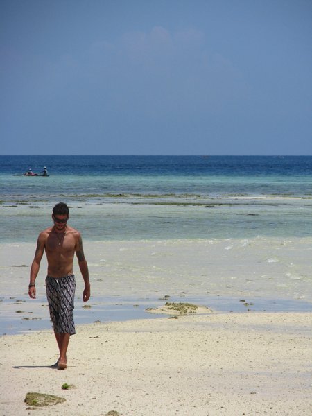 Dale on the beach at Coral Peninsula, Donggala