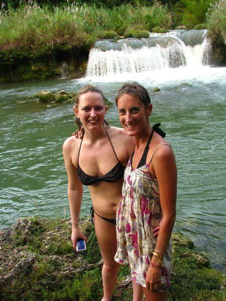 Sophie & El at the waterfall