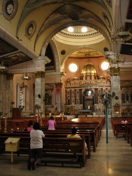 Inside a church in Manila