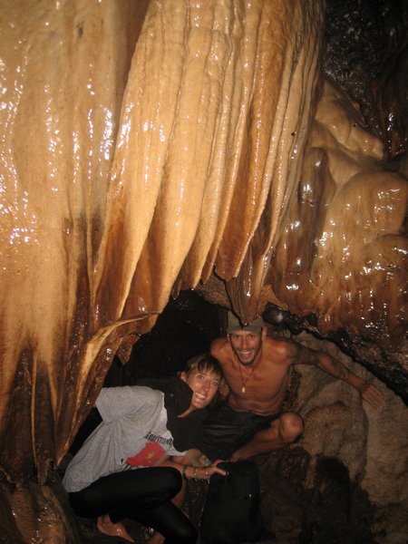 Crawling through the cave