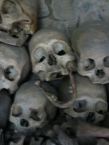 Skulls in the Opdas Mass Burial Cave 
