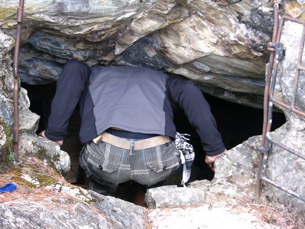 Dale going into the 2nd cave