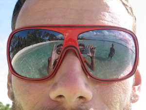 White Beach through sunglasses