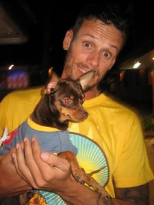 Dale and a mini dog