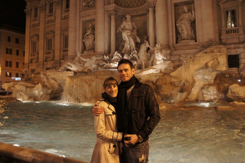 Us at Trevi fountain