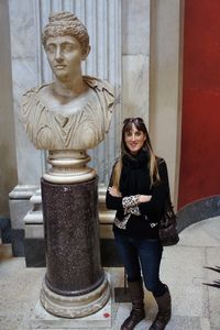 Sophie and Statue at the Vatican
