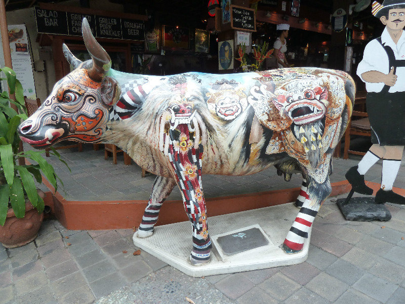 Decorated cow in Kuta