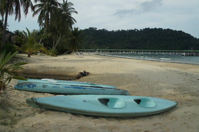 Juara Beach canoes