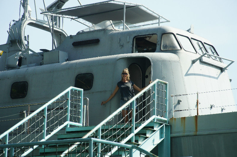 Sophie and the Navy boat