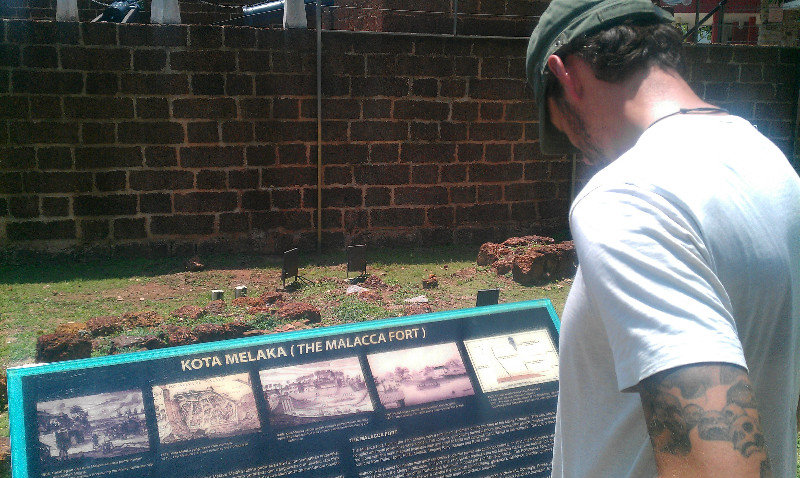 Dale reading about the old Fort