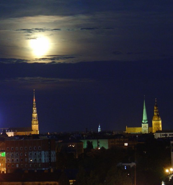 Midnight Moon Over Riga