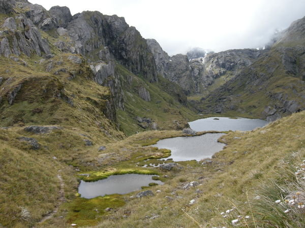 The lakes near the summit