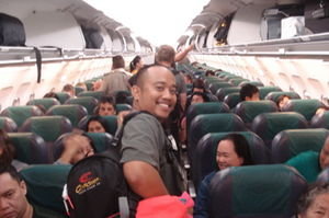 Doo Bop having mixed emotions on his first international flight