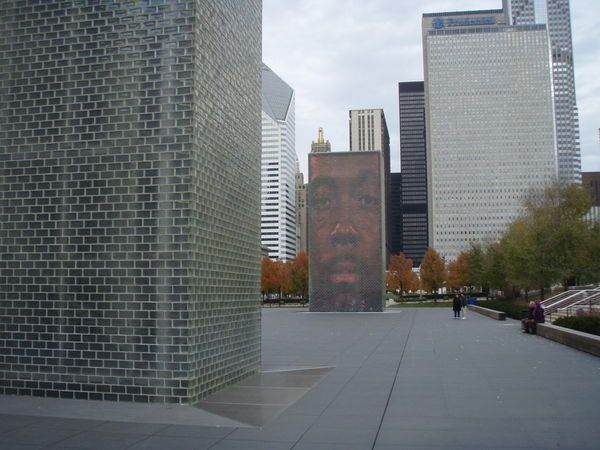 The Crown Fountain during day