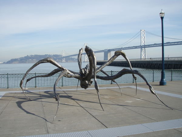 Spider sculpture at the docks