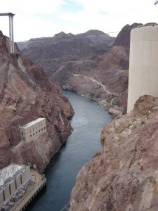 View downstream from Hoover Dam
