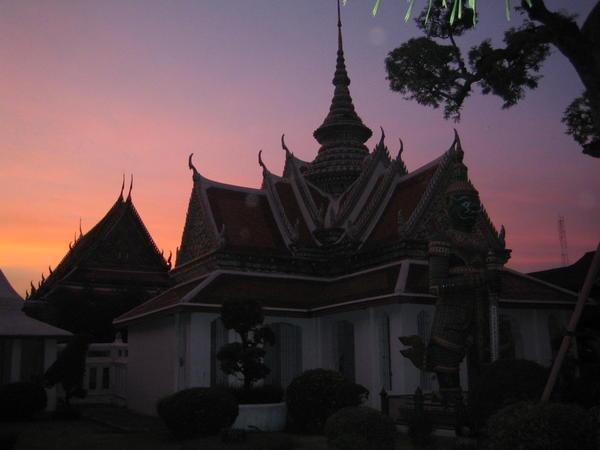 Sunset at a temple