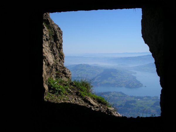 picture window in a cave