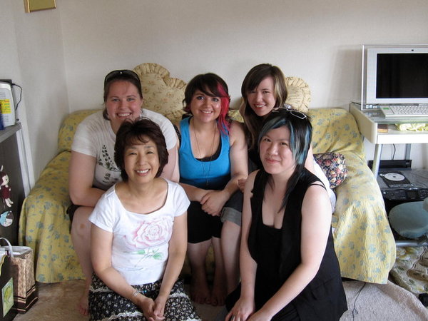 the friends and I with my Japanese teacher