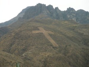 Hillside cross above Chivay