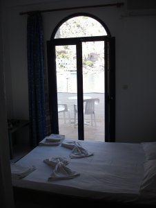 My room at the Blue House, Loutro