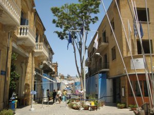 Larnaca checkpoint dividing the city