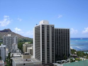 View from the Pacific Beach Hotel in Waikiki