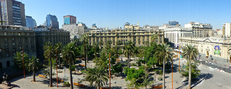 Plaza de Armas in Santiago as seen from the Chilean History Museum