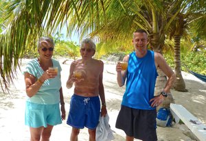Rum punch on Sandy Island with Barbara and Alan