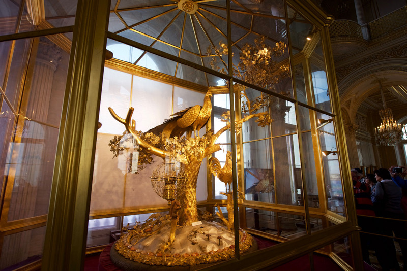 Golden peacock clock at Hermitage