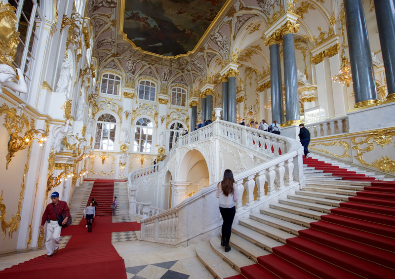 Entry staircase at Hermitage