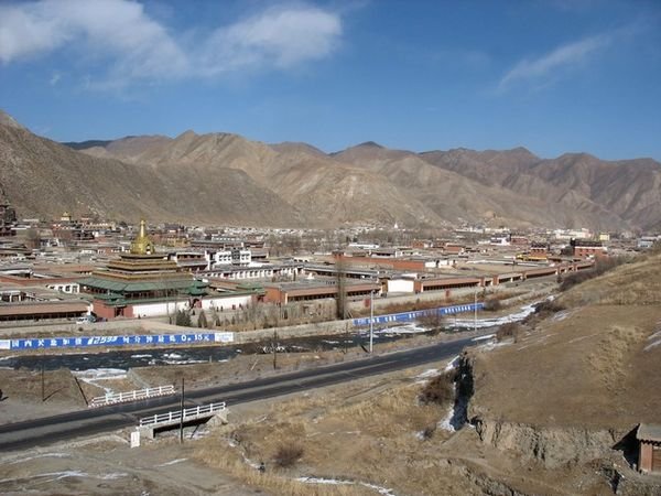 View of Xiahe - the Muslim and Chinse quarters