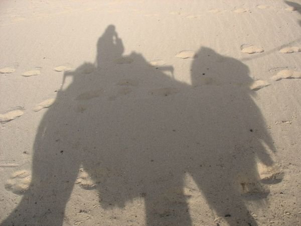 My camel and I cast quite a shadow