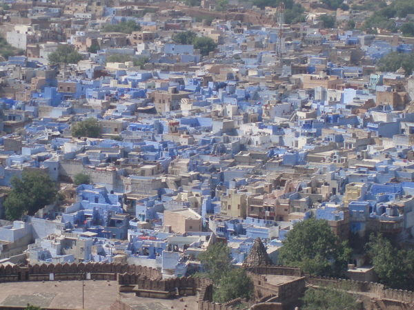 view of blue town from fort