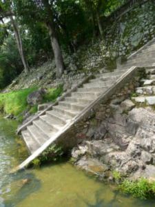 Steps from the river