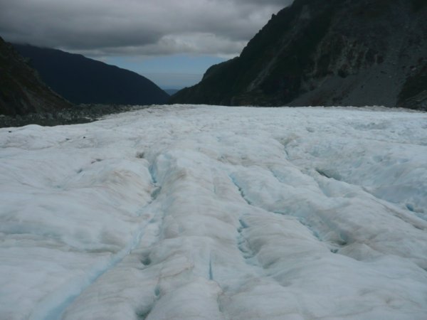 Down the glacier