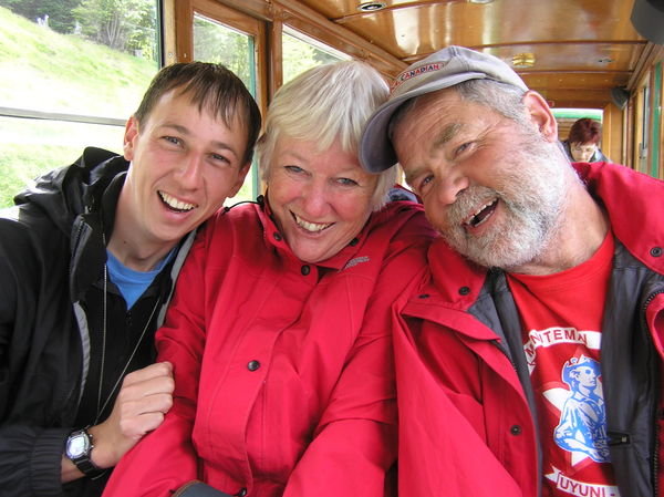 David, Russell & Sylvia on train