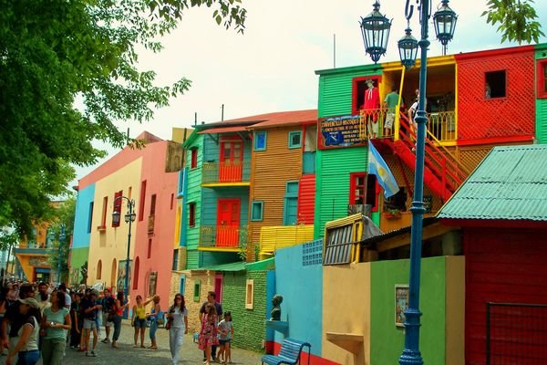 The colorful La Boca neighborhood, home of the tango