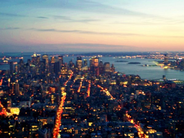 View from the Empire State Building at dusk
