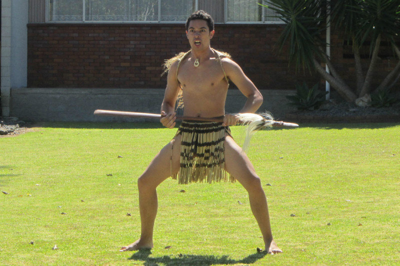 Maori Warrior Greets Us
