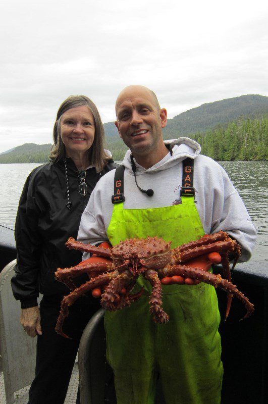 Deckhand Danny and Linda with a King Crab