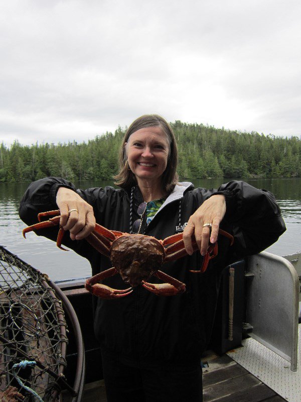 Linda with an Opilio Crab