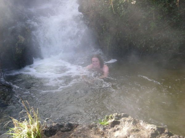 Swimming in a hot pool, Taupo