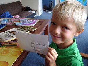Linus erster selbstgeschriebener Brief