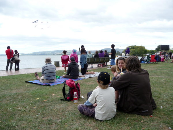 Fliegershow am Lake Rotorua