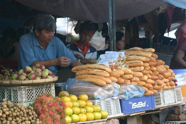 Baguette vendor in Vientiane