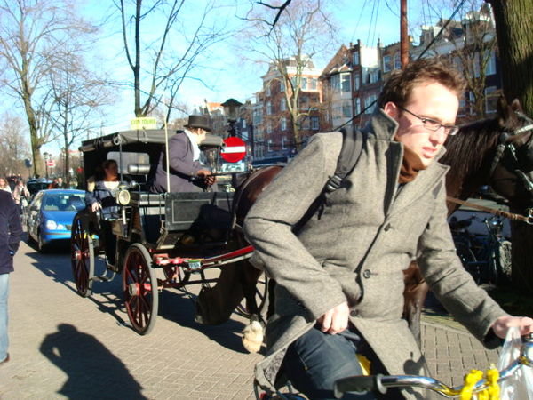 car,    horse drawn carriage,    bike 