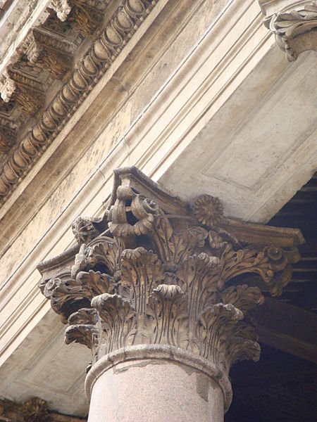 Corinthian detail of the portico