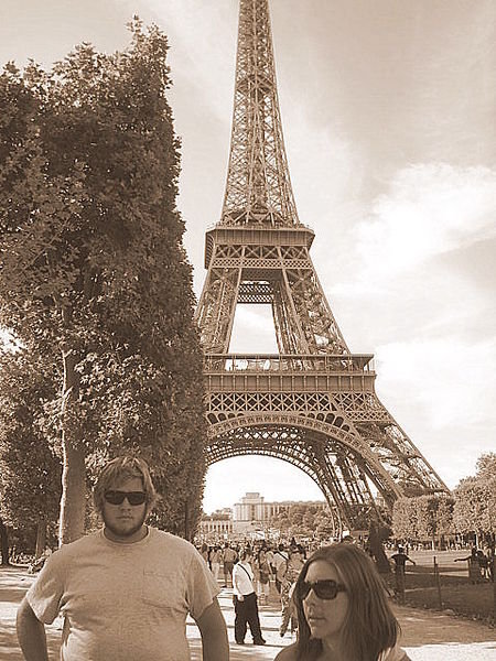 by the Eiffel Tower