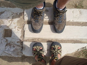 our feet on the marble starting line 